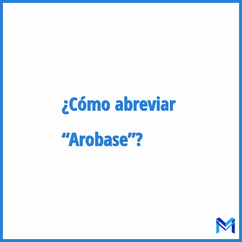 ¿Cómo se abrevia “Arobase”?
