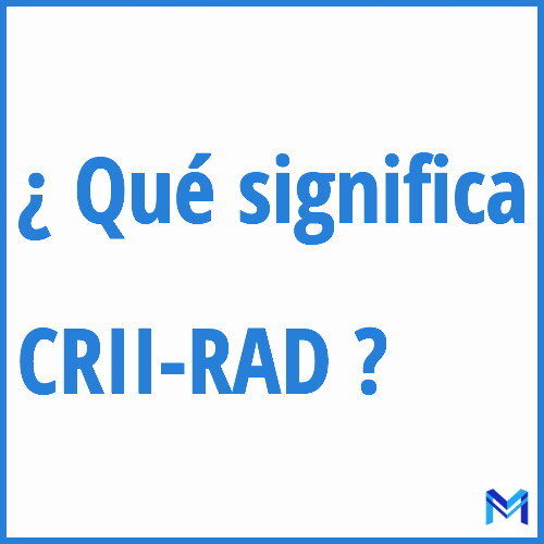 ¿Qué significa “CRII-RAD” en francés?